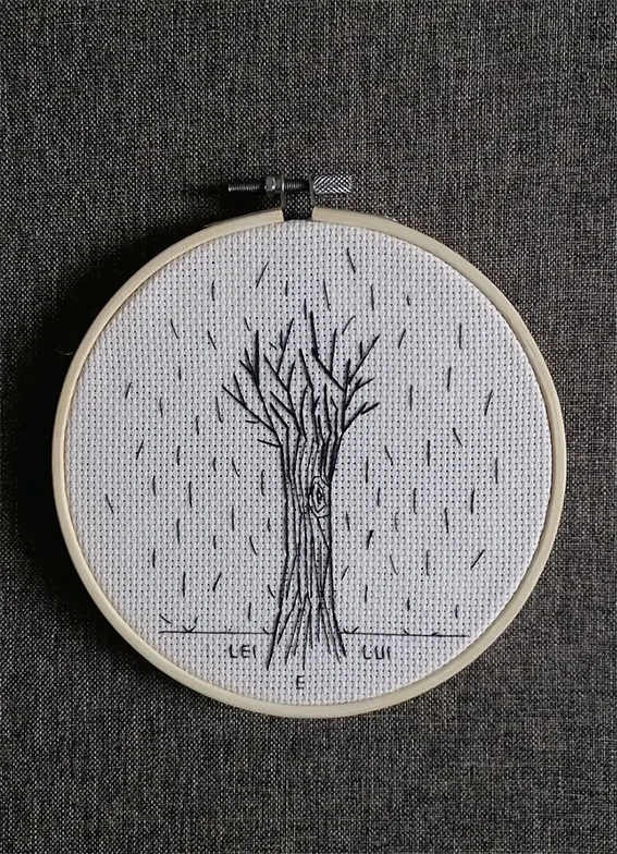 Lei e lui (pioggia albero)