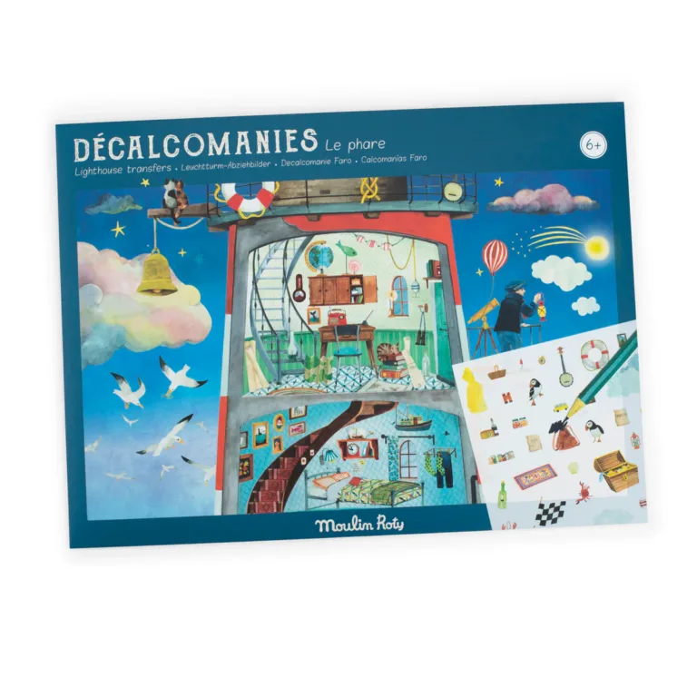 Dècalcomanies pour colplèter le phare.Jardin du Moulin -Decalcomanie per completare il Faro