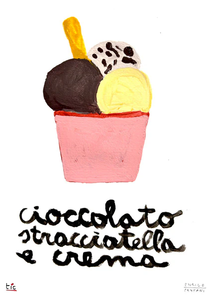 Poster Cioccolato, stracciatella e crema
