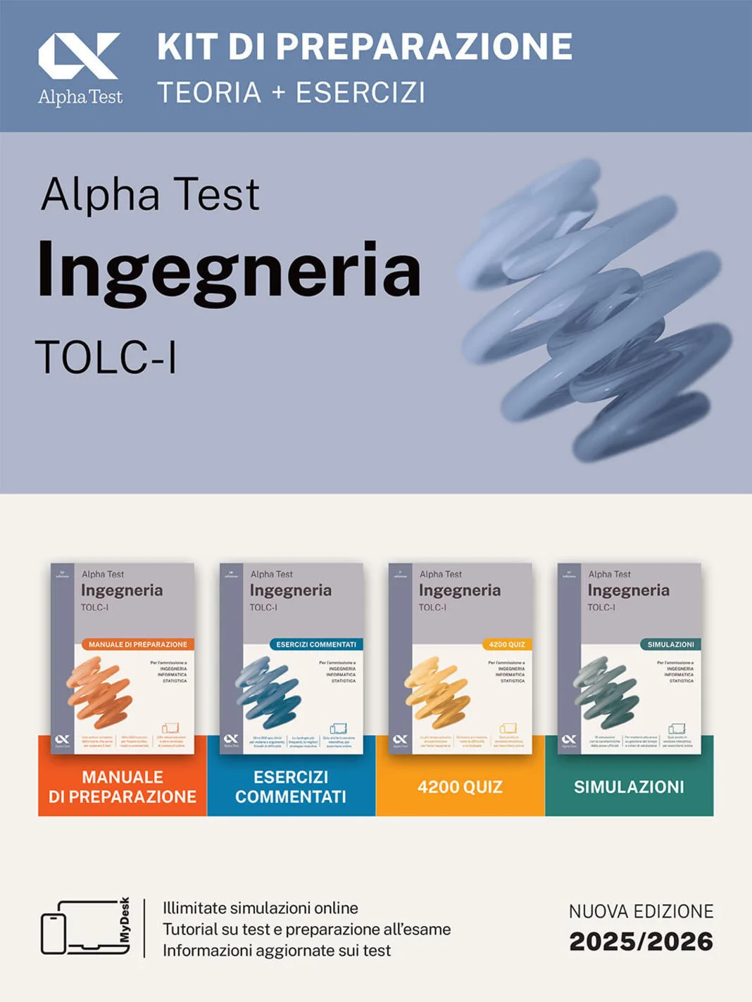 alpha test. ingegneria. tolc-i. kit di preparazione. ediz. mydesk. con contenuto digitale per download e accesso online
