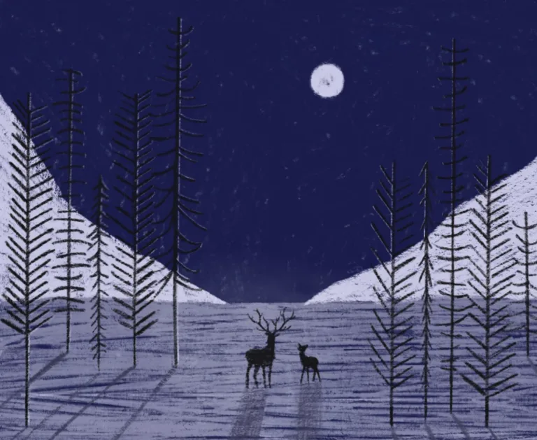 Deers and fishbone trees