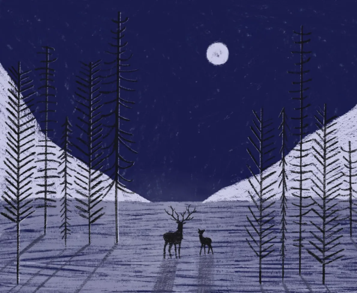 Deers and fishbone trees