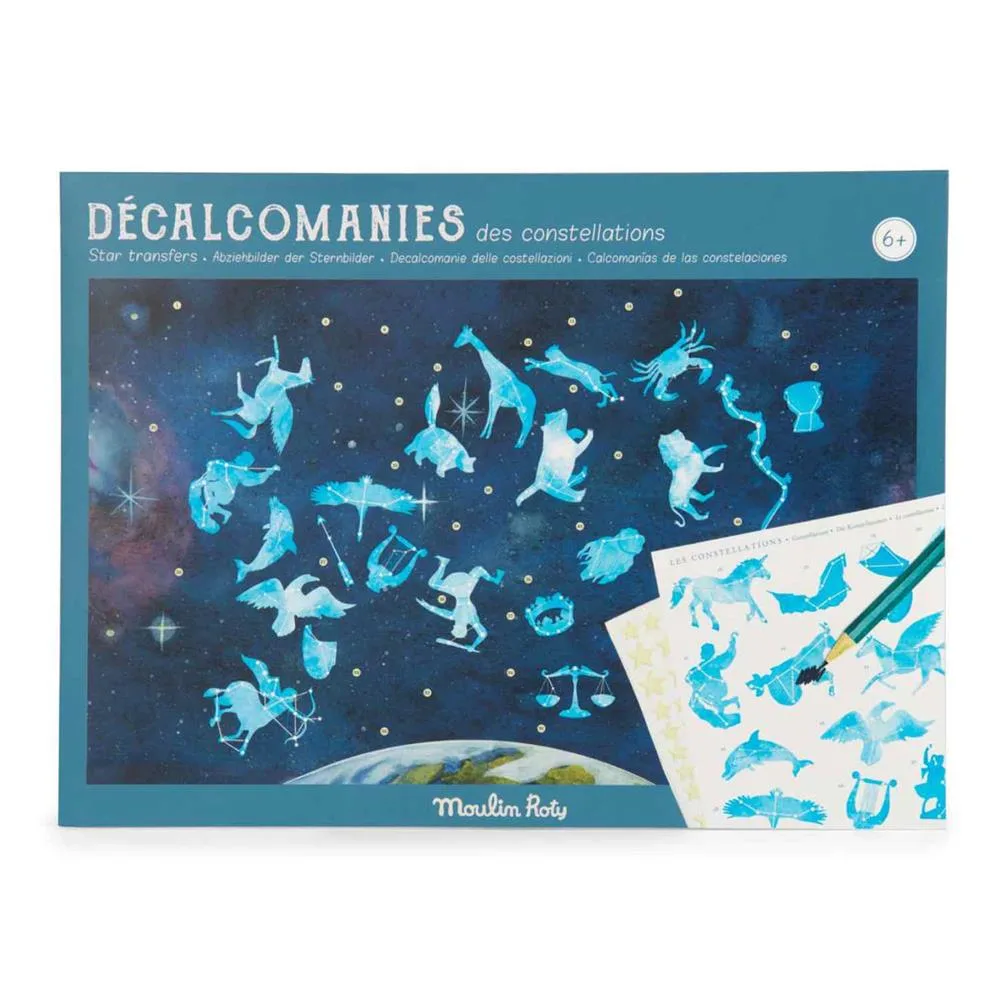 Carte du ciel avec décalcomanies - Dacalcomanie delle costellazioni