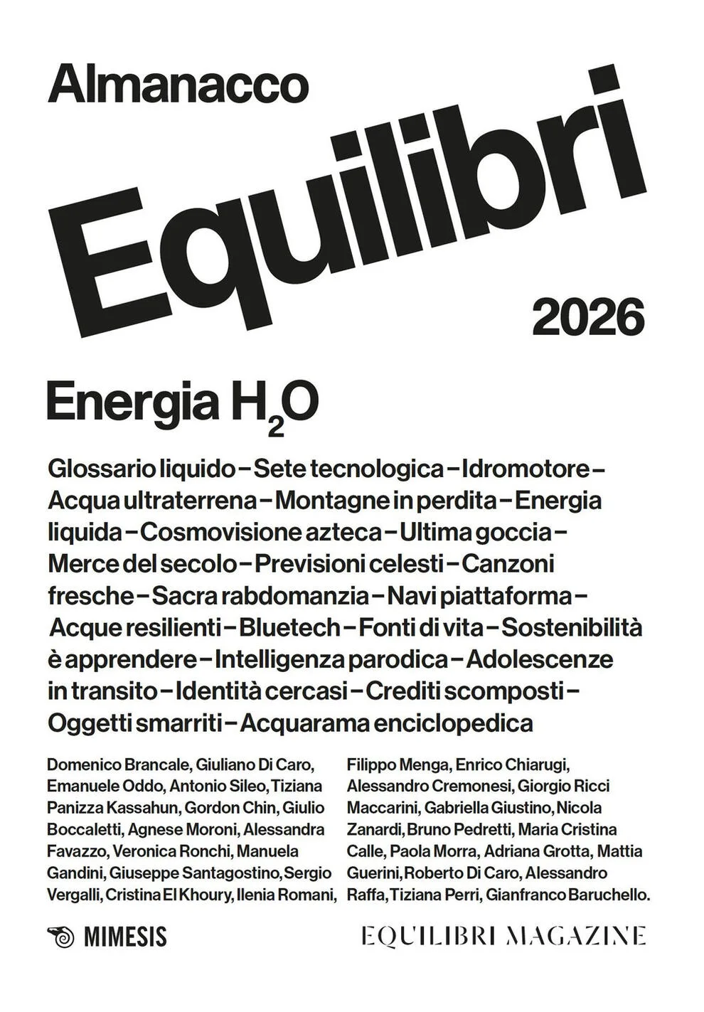 Almanacco equilibri 2026. Energia H2O