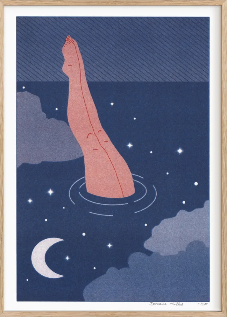 Bagno notturno - Risografia A4 - Edizione limitata firmata
