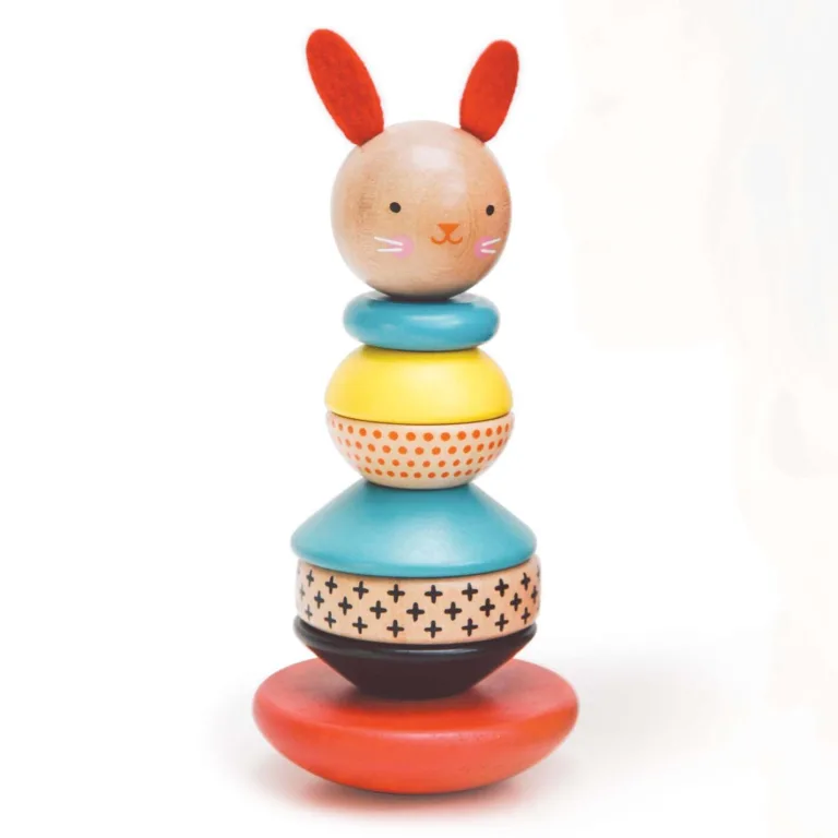 Wooden stacking toy - modern bunny