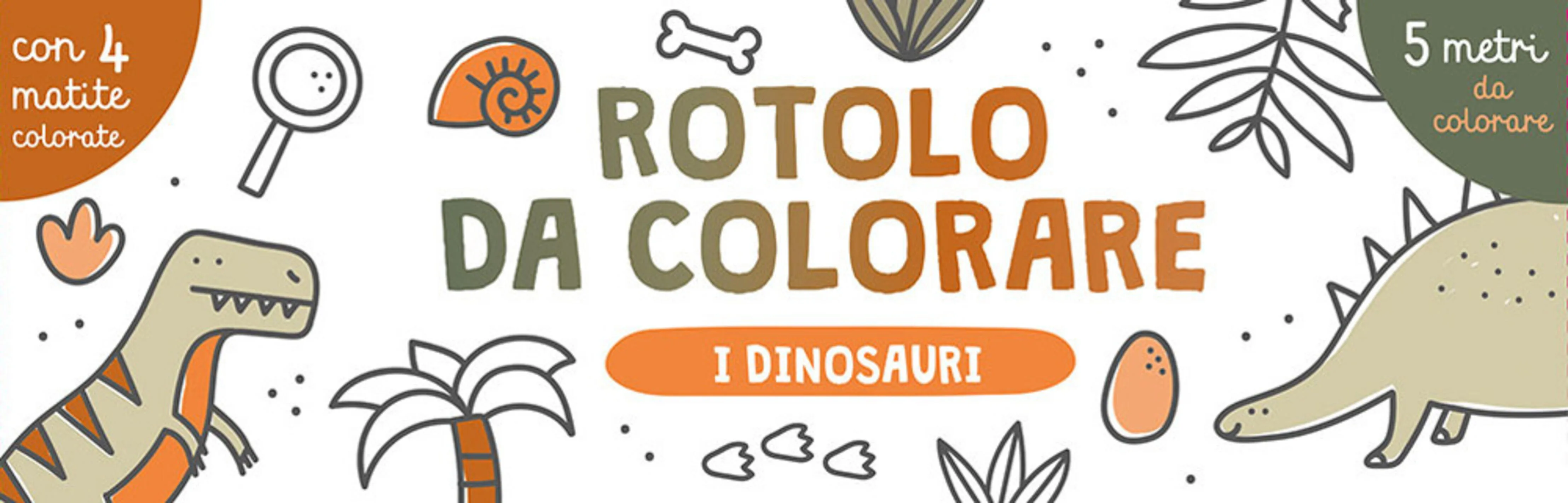 I dinosauri. Rotolo da colorare. Con 4 matite colorate